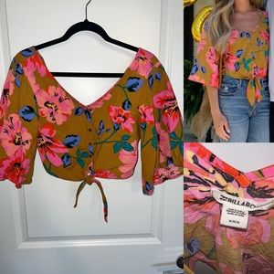 Billabong tie front cropped top